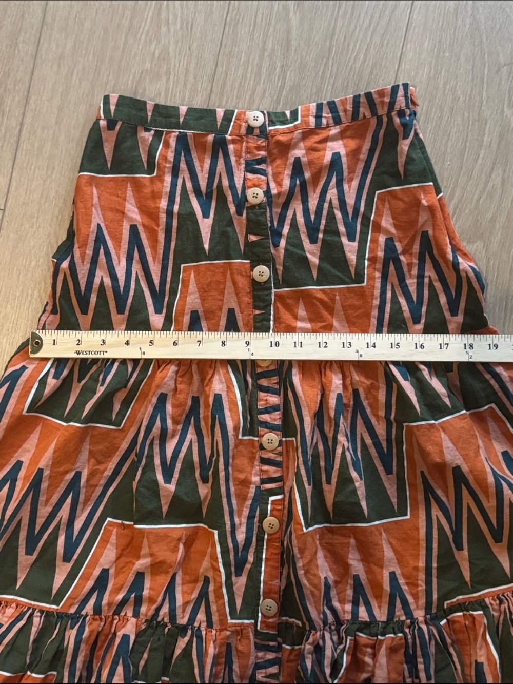 Veronica Beard Sundance Abstract Linen Button-Front Tiered Maxi Skirt Size S - Picture 14 of 15